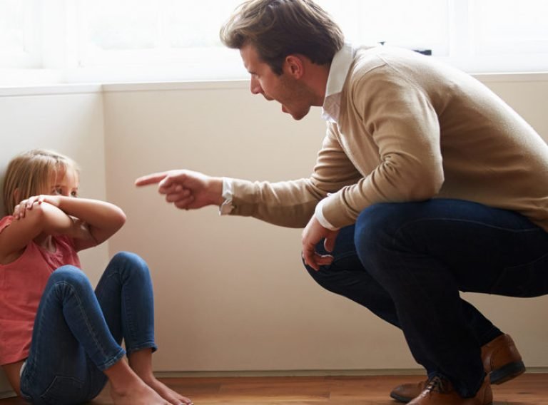 Man Shouting Scolding Child